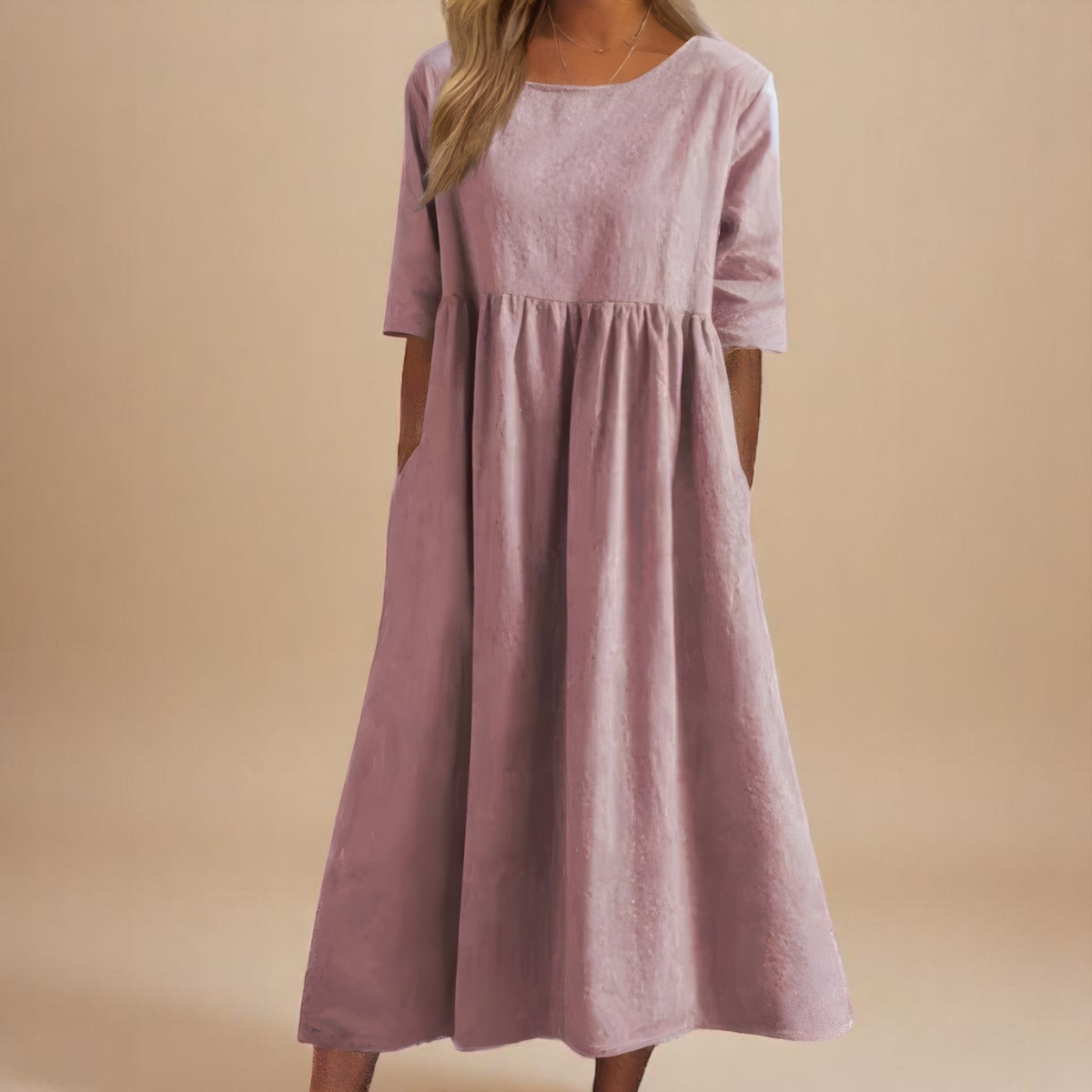 Classic Mid Sleeve Dress, Lightweight Comfort with Chic Style
