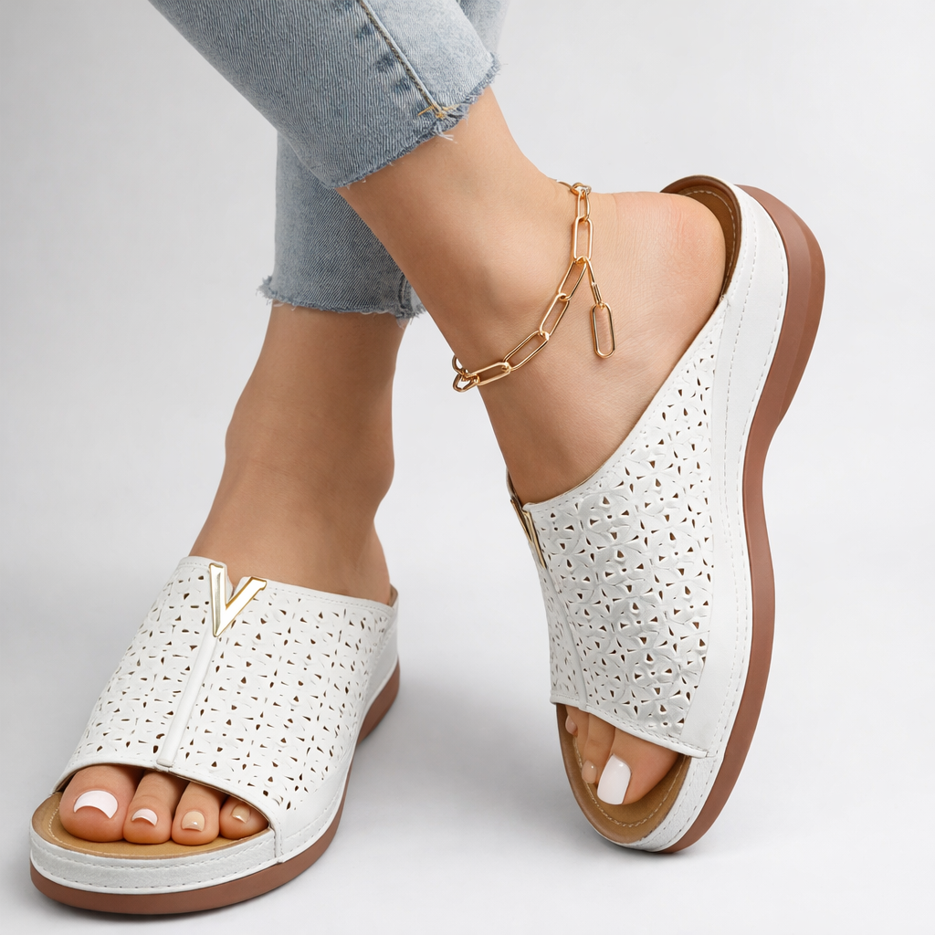 Women’s Leather Sandals, Soft Fit with Breathable Summer Comfort