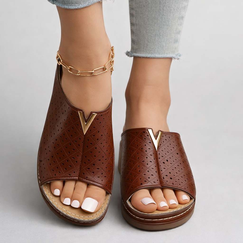 Women’s Leather Sandals, Soft Fit with Breathable Summer Comfort