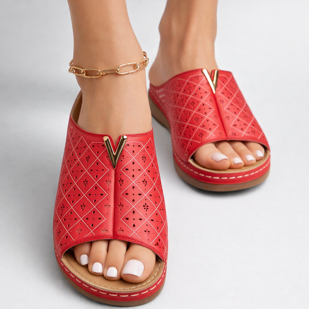 Women’s Leather Sandals, Soft Fit with Breathable Summer Comfort