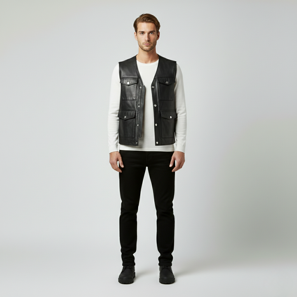 Leather Utility Vest