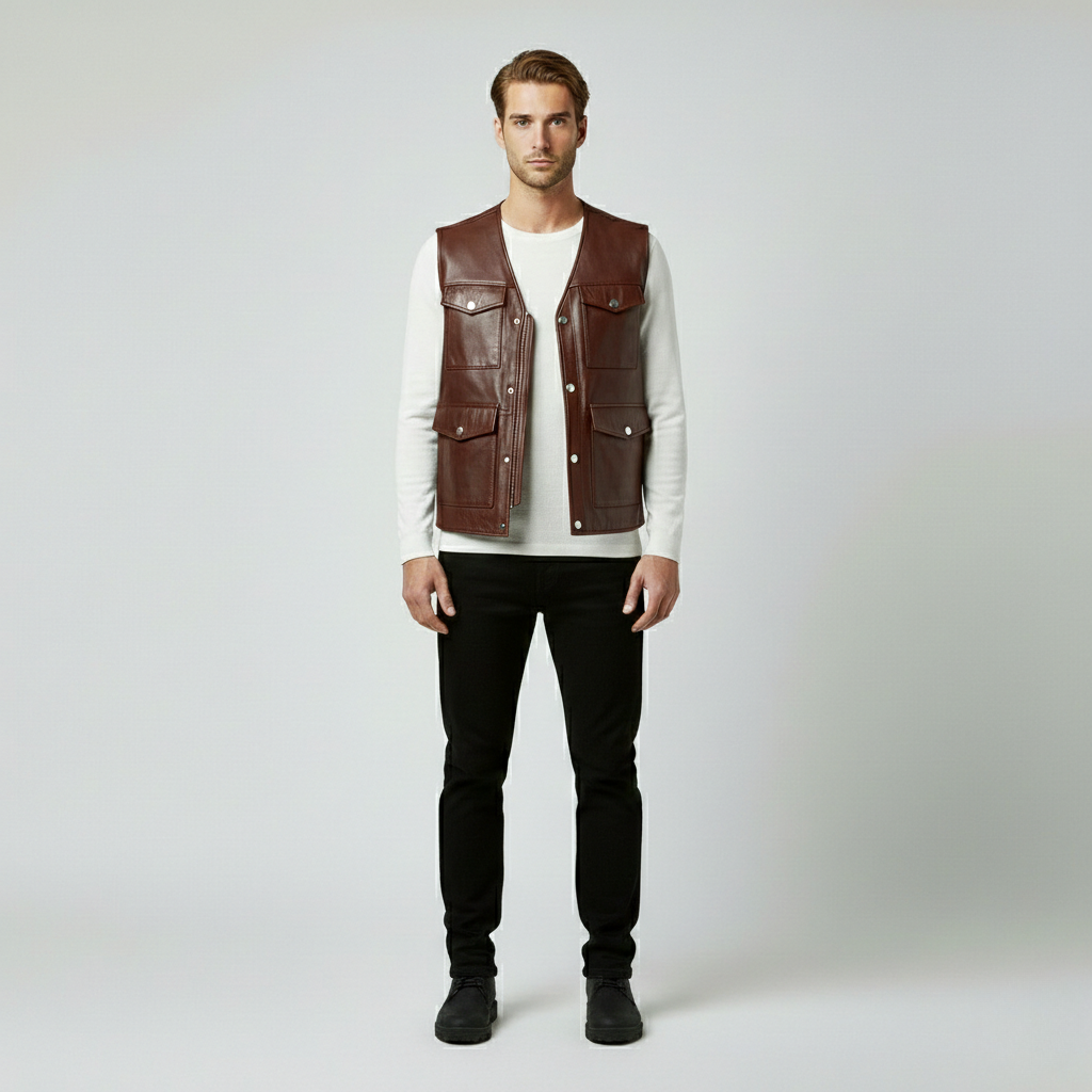 Leather Utility Vest