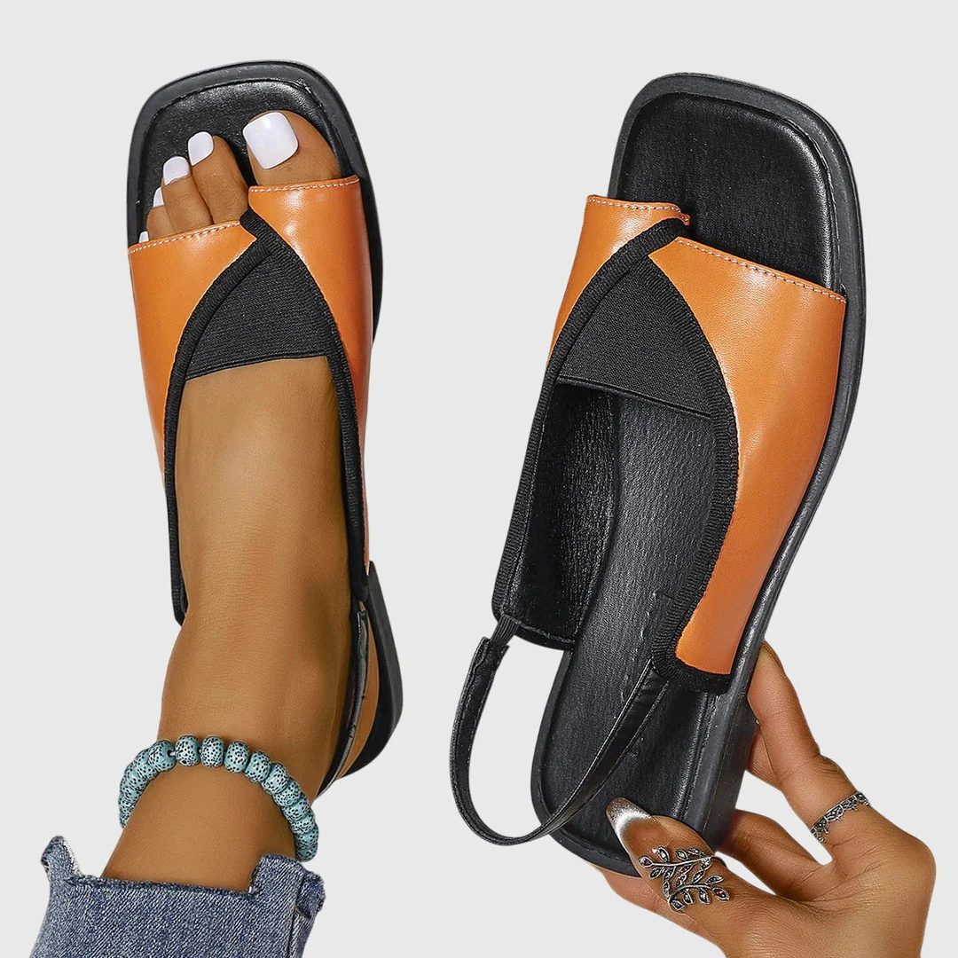 Elegant women flat sandals contrast strap design comfortable summer walking style