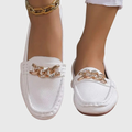 Stylish loafers women slip-on chain detail soft comfortable fit