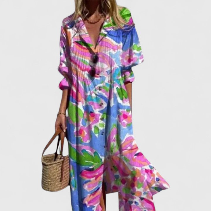 Boho Maxi Dress, Relaxed Fit with Breathable Fabric for Warm Days