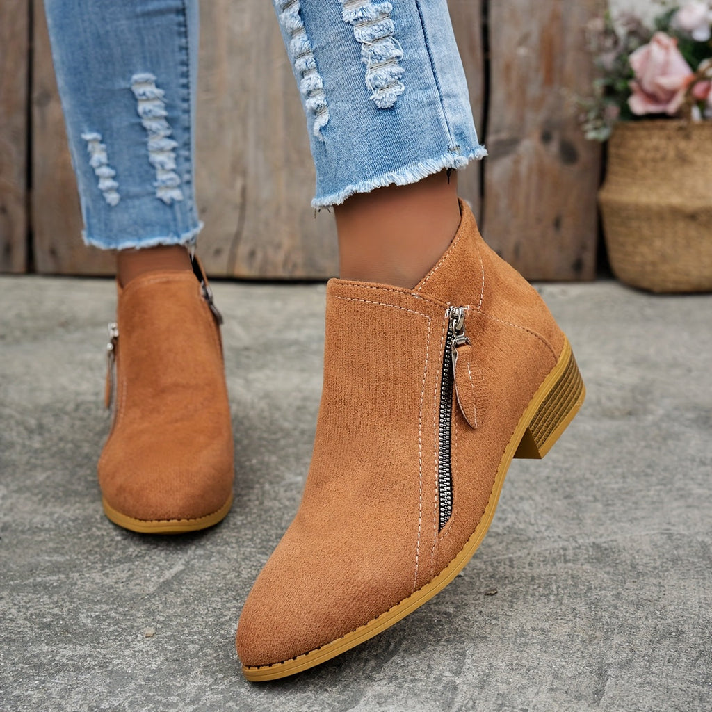 Elegant zipper shoes women soft fit stylish daily comfort