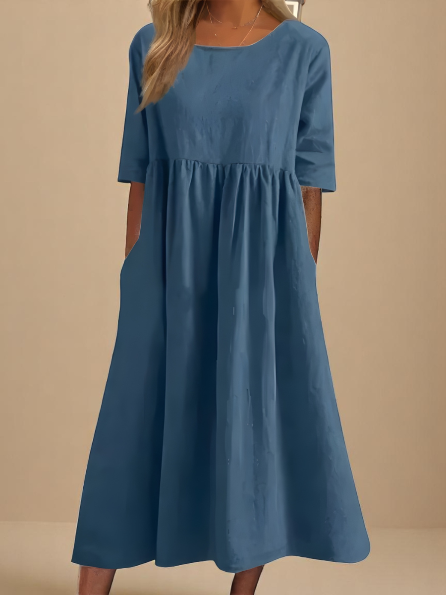 Classic Mid Sleeve Dress, Lightweight Comfort with Chic Style