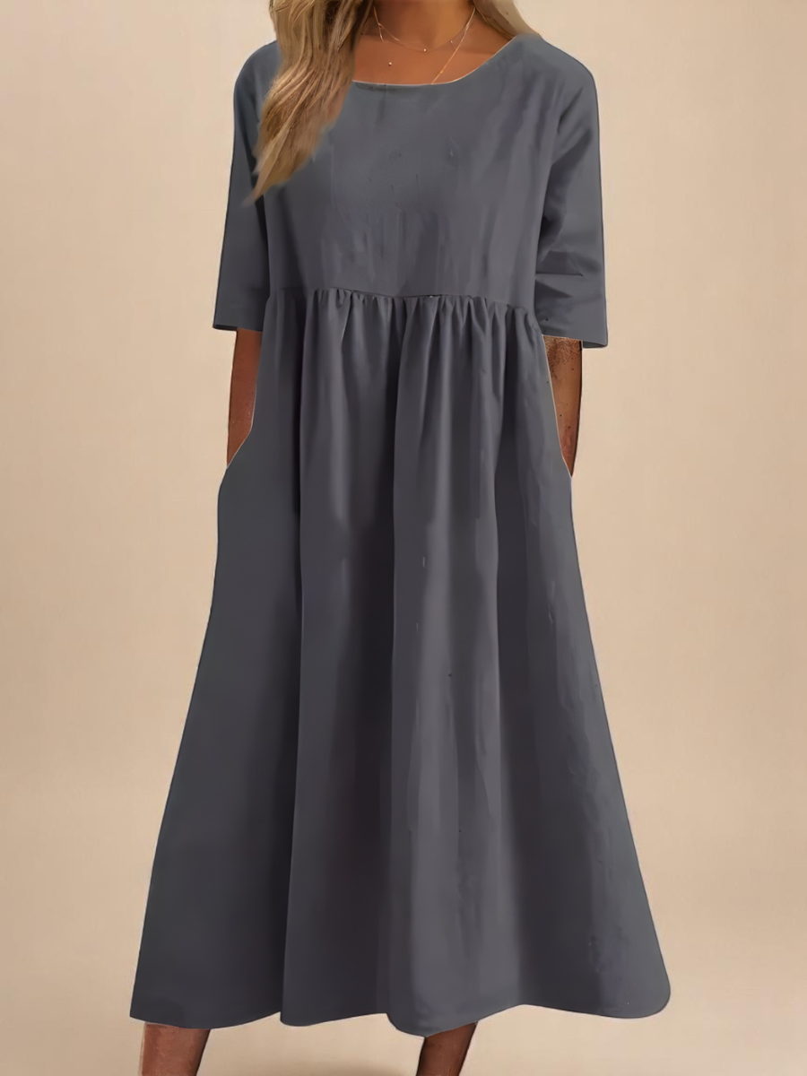 Classic Mid Sleeve Dress, Lightweight Comfort with Chic Style
