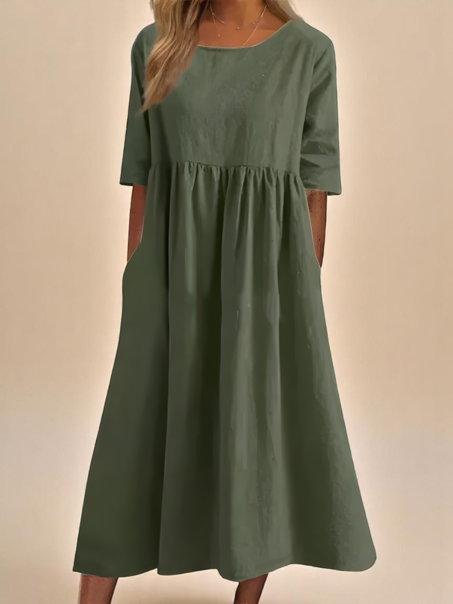 Classic Mid Sleeve Dress, Lightweight Comfort with Chic Style