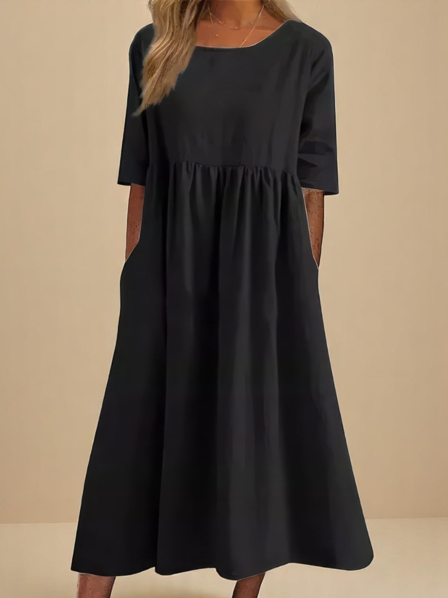 Classic Mid Sleeve Dress, Lightweight Comfort with Chic Style