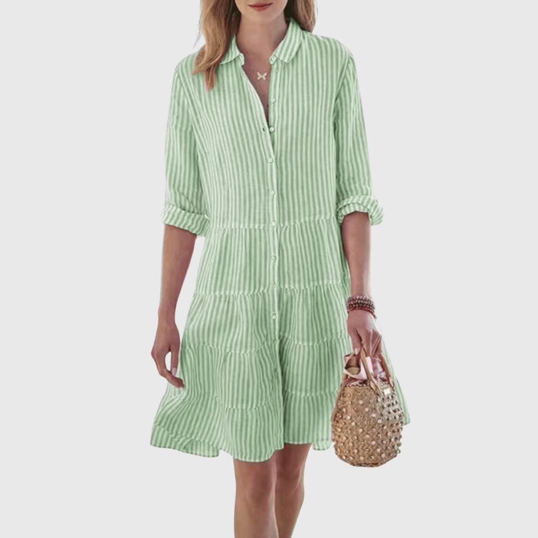 Breezy Striped Midi Dress, Flowy Fit with Soft Lightweight Fabric