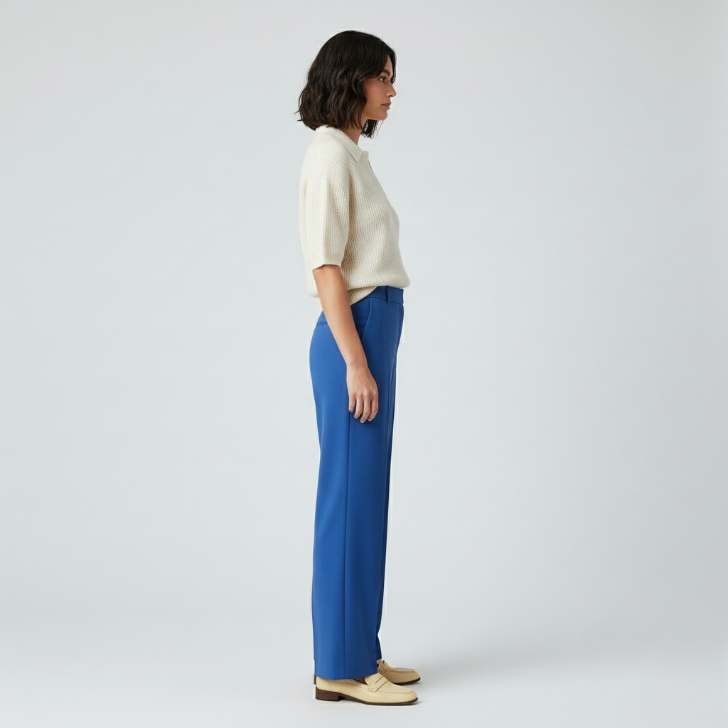 Ribbed Knit Polo Sweater Top