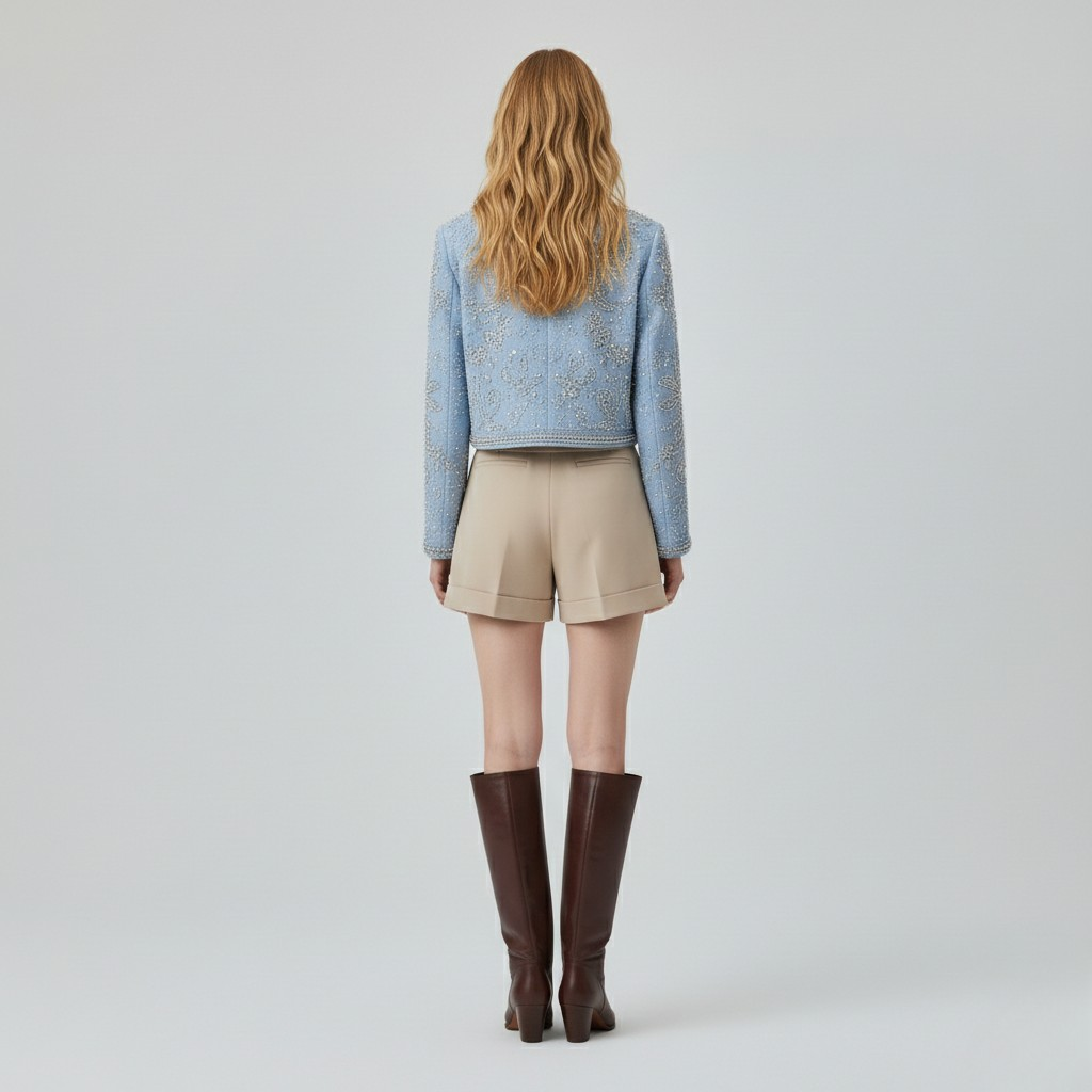 Embellished Cropped Statement Jacket