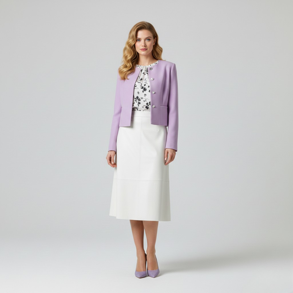 Tailored Collarless Cropped Jacket