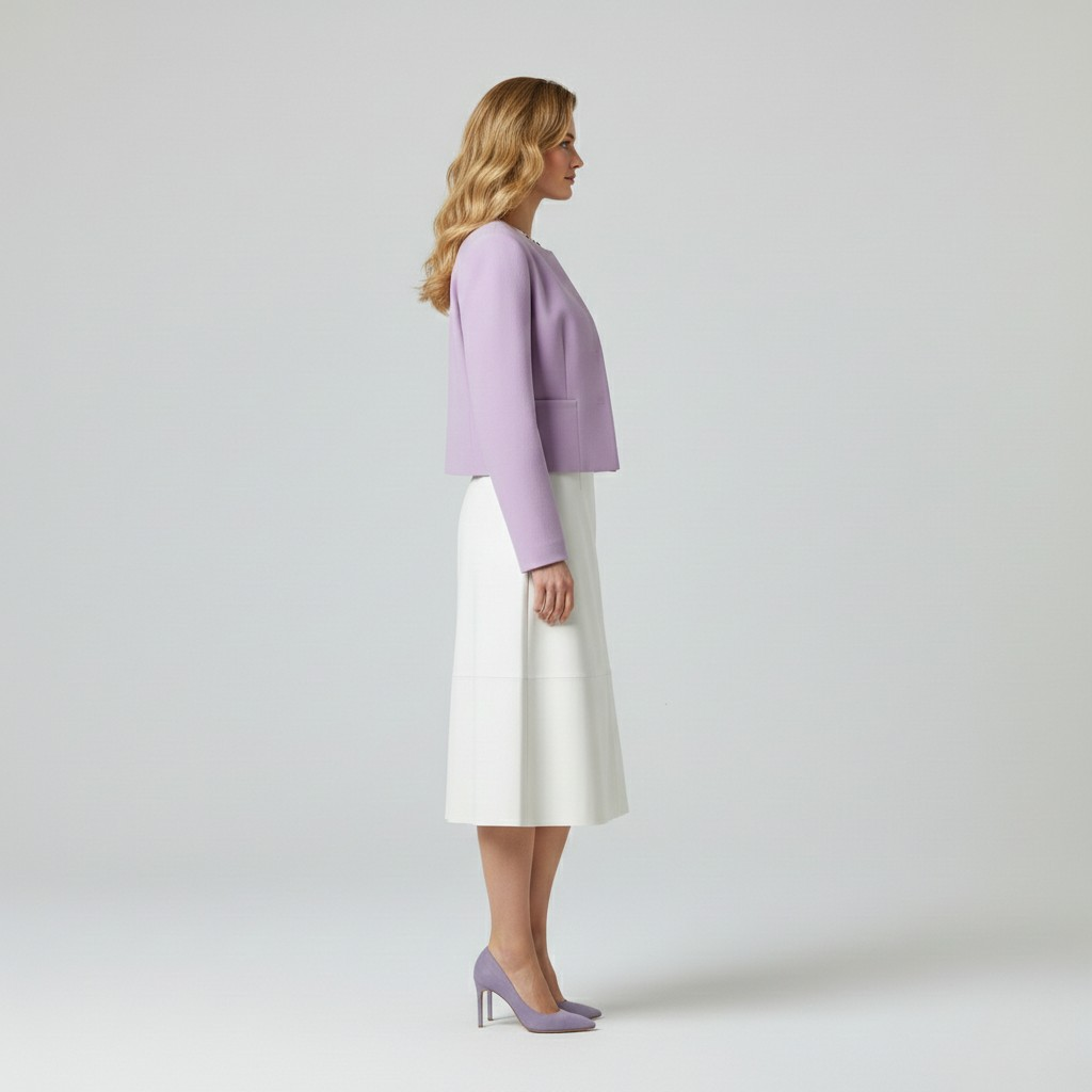 Tailored Collarless Cropped Jacket