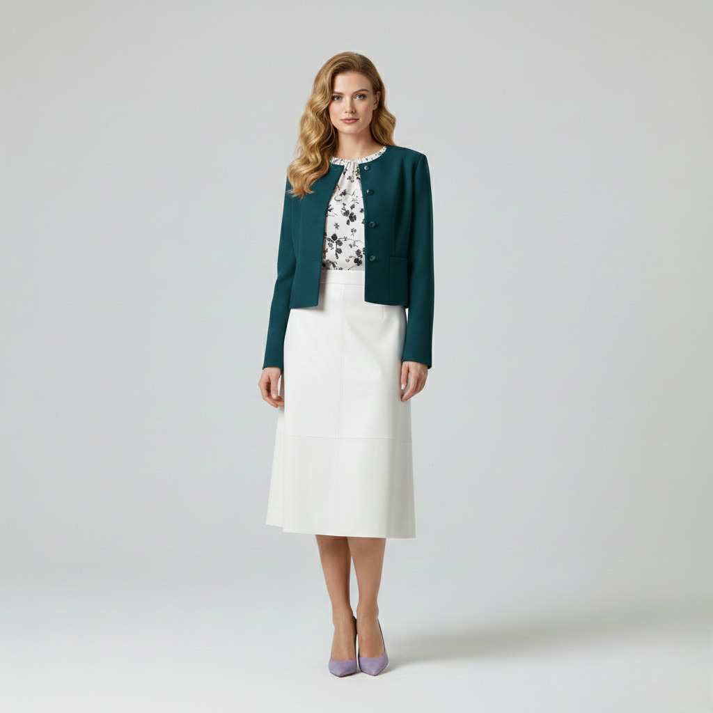 Tailored Collarless Cropped Jacket