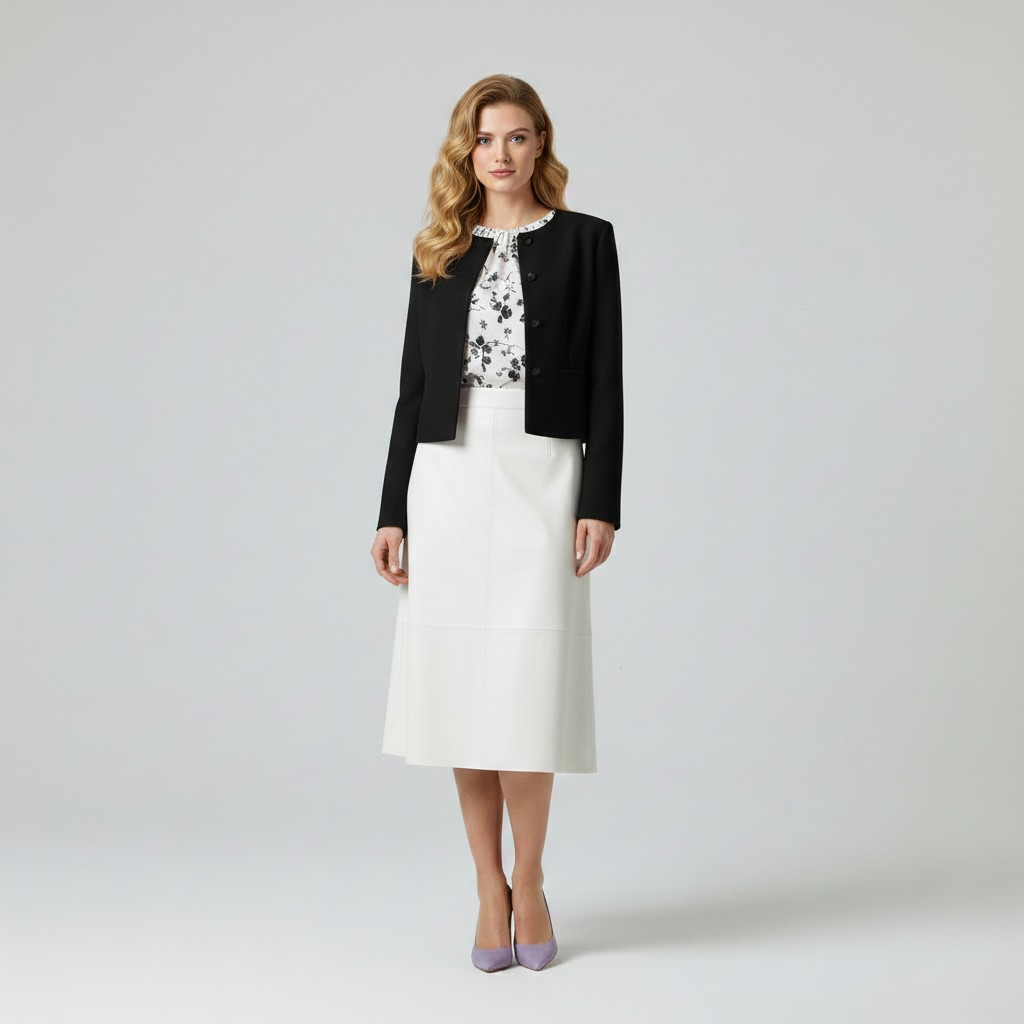 Tailored Collarless Cropped Jacket