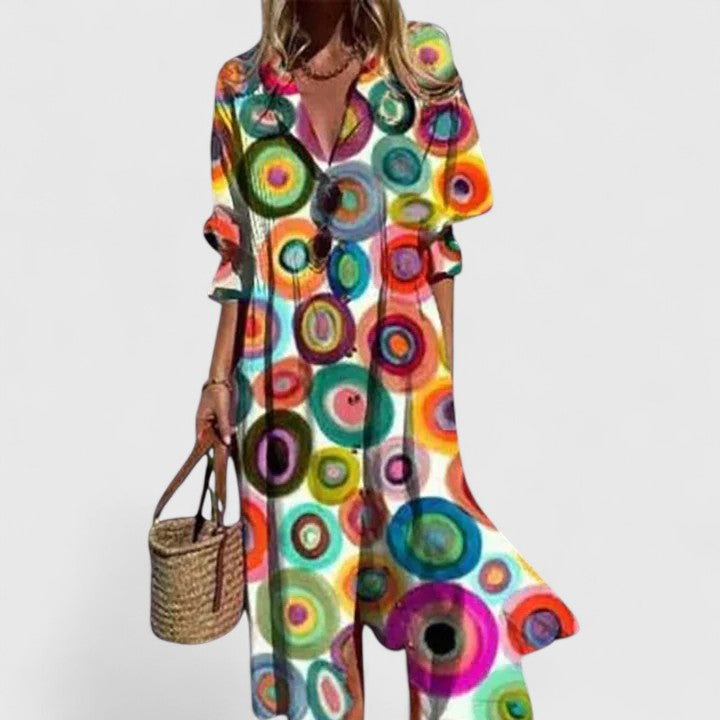 Boho Maxi Dress, Relaxed Fit with Breathable Fabric for Warm Days