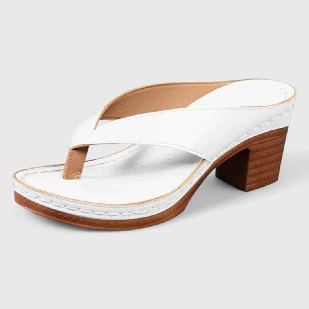 Comfortable women thong sandals chunky heel design breathable everyday summer wear