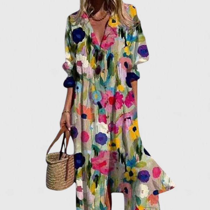 Boho Maxi Dress, Relaxed Fit with Breathable Fabric for Warm Days