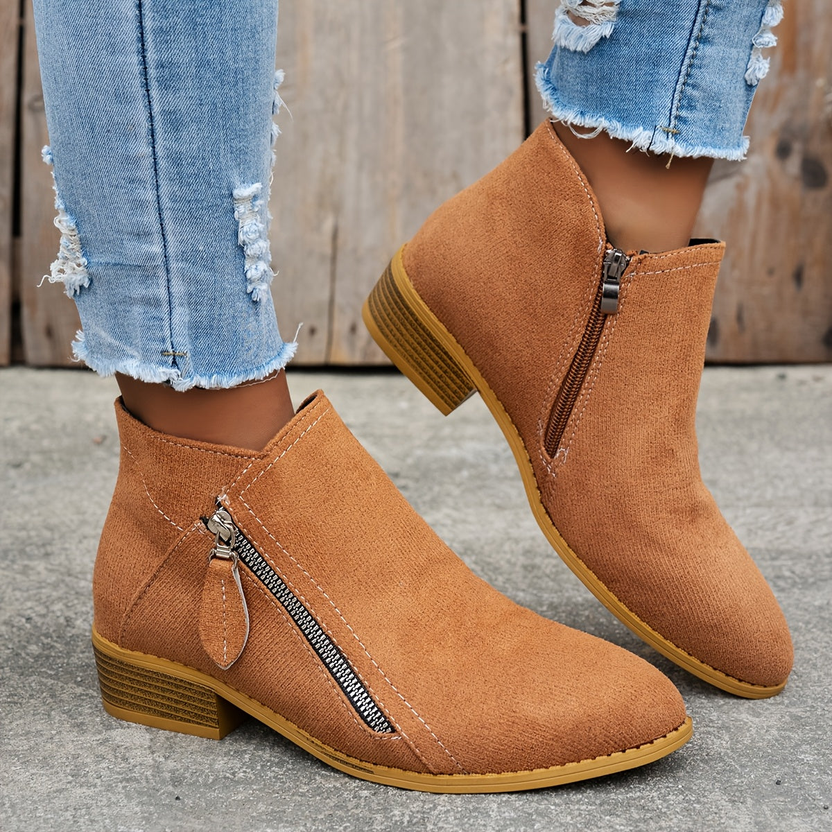 Elegant zipper shoes women soft fit stylish daily comfort