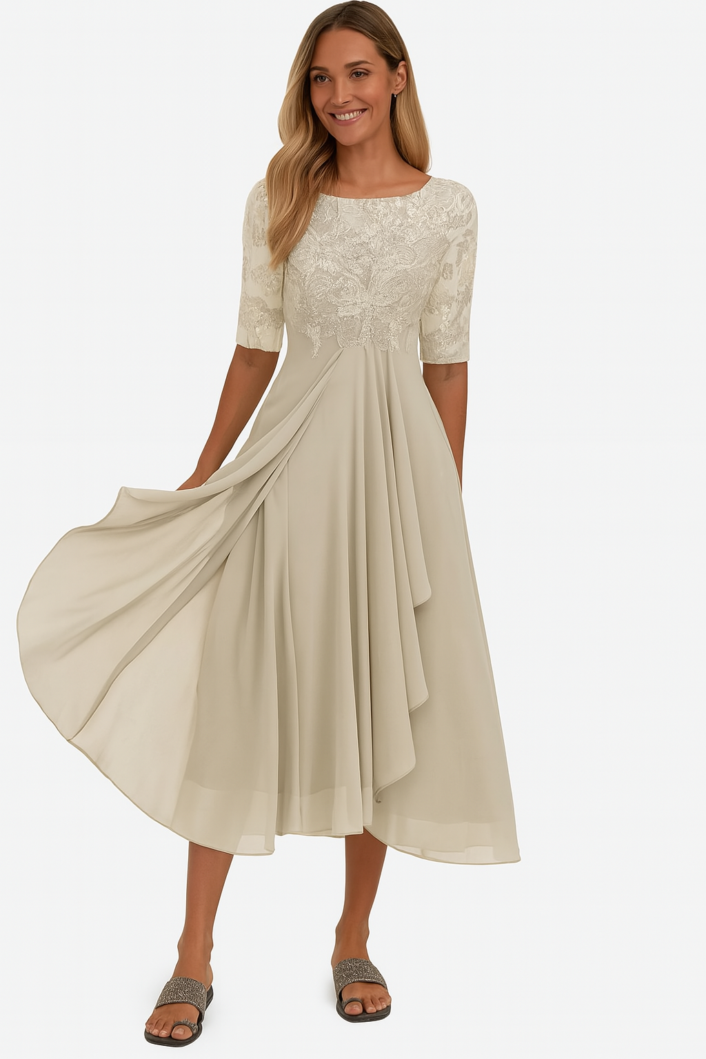 Women’s Midi Dress, Flattering A-Line Shape with Breezy Comfort
