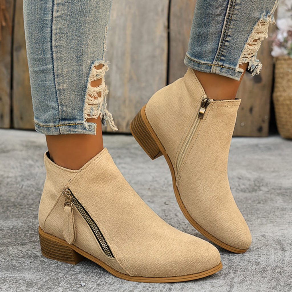Elegant zipper shoes women soft fit stylish daily comfort