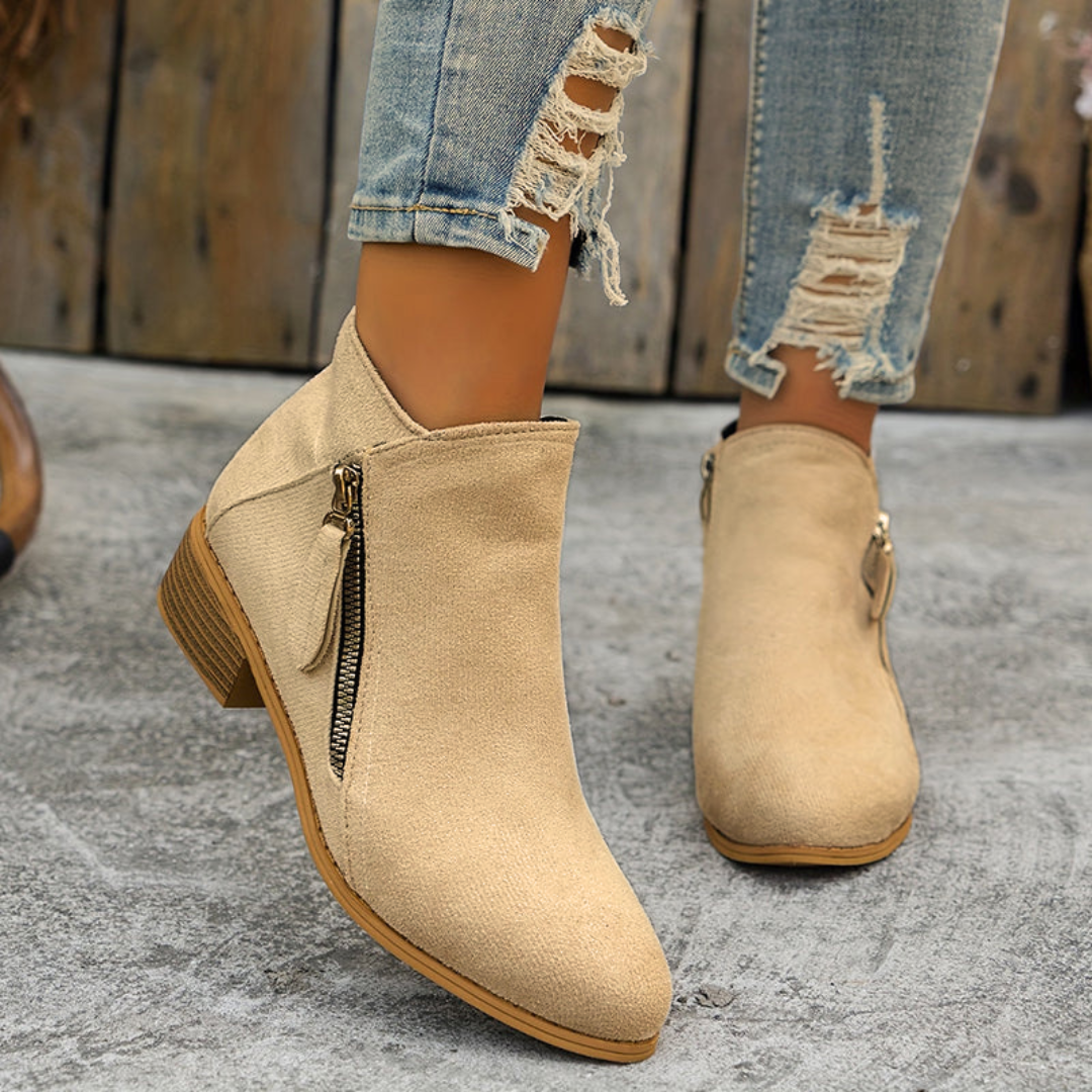 Elegant zipper shoes women soft fit stylish daily comfort