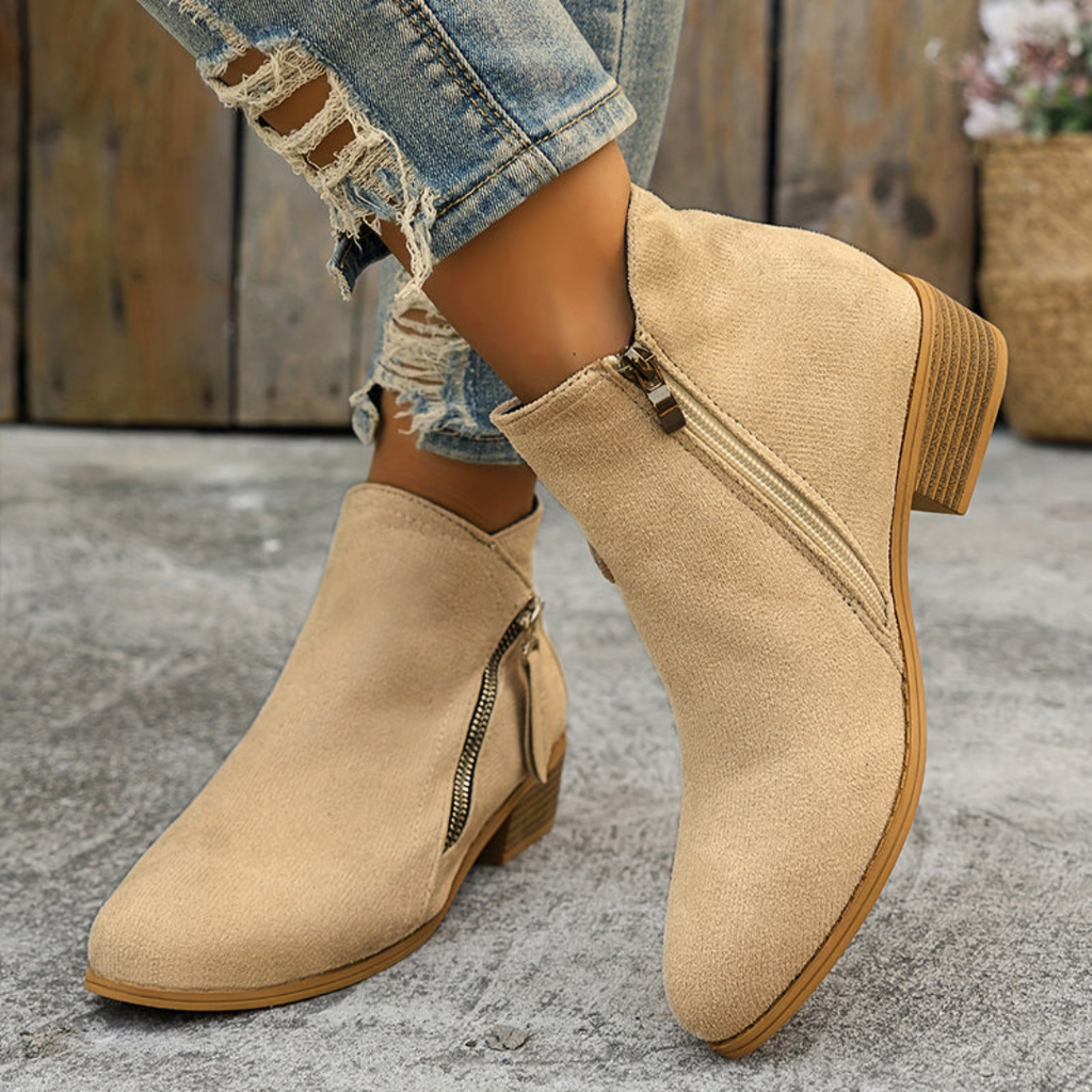 Elegant zipper shoes women soft fit stylish daily comfort