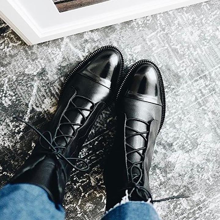Stylish Women's Leather Ankle Boots – Comfortable Everyday Footwear