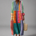 Boho Patchwork Maxi Dress, Relaxed Fit with Lightweight Fabric