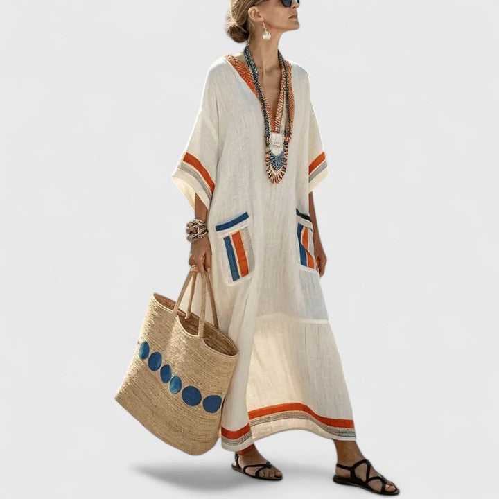 Elegant boho maxi dress women relaxed fit soft fabric stylish everyday summer wear