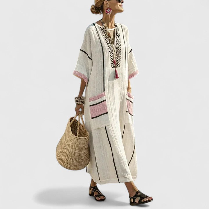 Elegant boho maxi dress women relaxed fit soft fabric stylish everyday summer wear