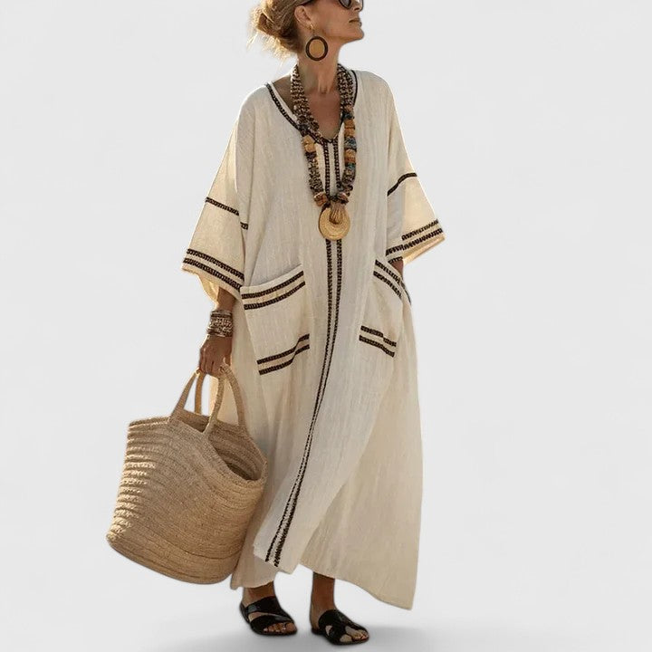 Elegant boho maxi dress women relaxed fit soft fabric stylish everyday summer wear