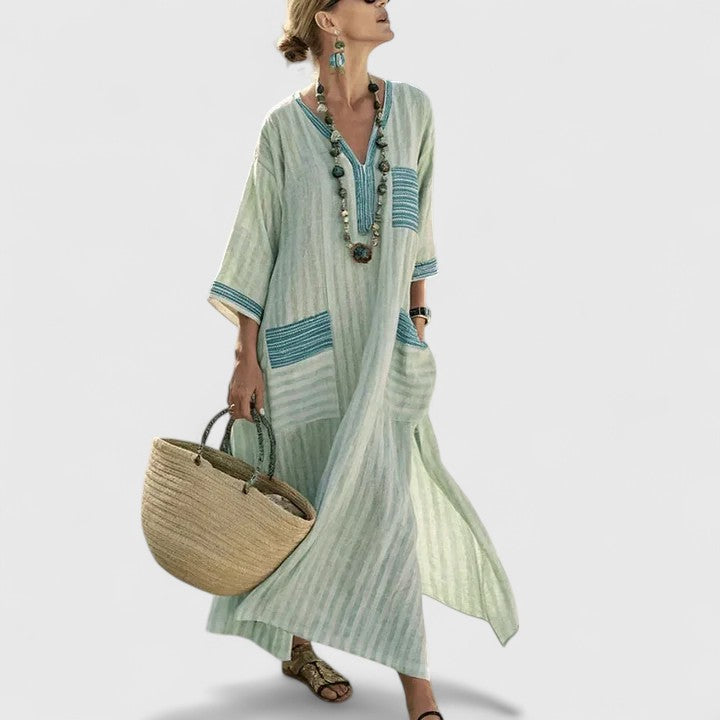 Elegant boho maxi dress women relaxed fit soft fabric stylish everyday summer wear