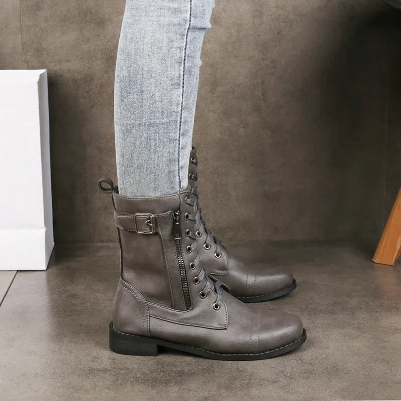 Stylish leather boots women soft cushioned fit elegant daily comfort