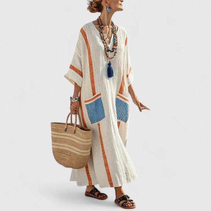Elegant boho maxi dress women relaxed fit soft fabric stylish everyday summer wear