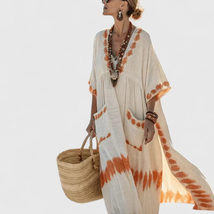 Elegant boho maxi dress women relaxed fit soft fabric stylish everyday summer wear