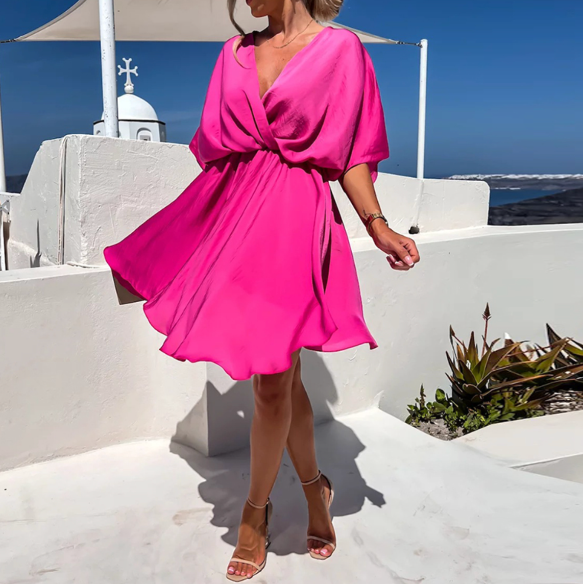 Comfortable wrap dress women flattering fit soft elegant style