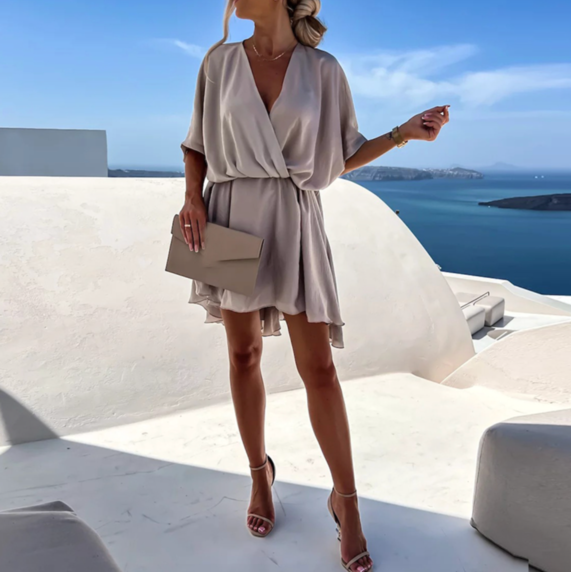 Comfortable wrap dress women flattering fit soft elegant style