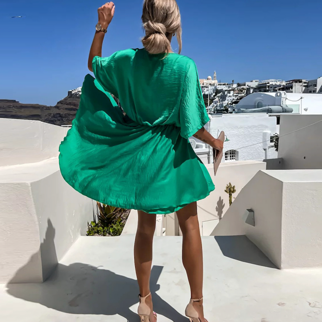 Comfortable wrap dress women flattering fit soft elegant style