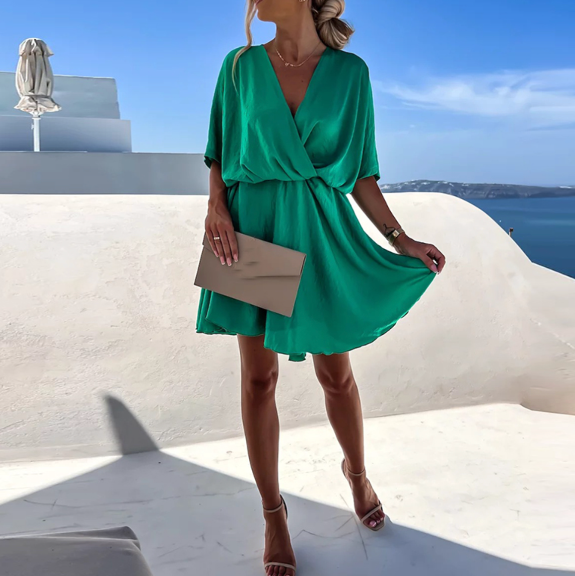 Comfortable wrap dress women flattering fit soft elegant style