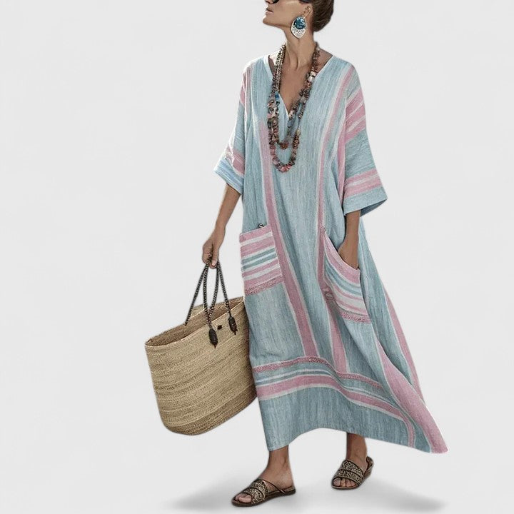 Elegant boho maxi dress women relaxed fit soft fabric stylish everyday summer wear