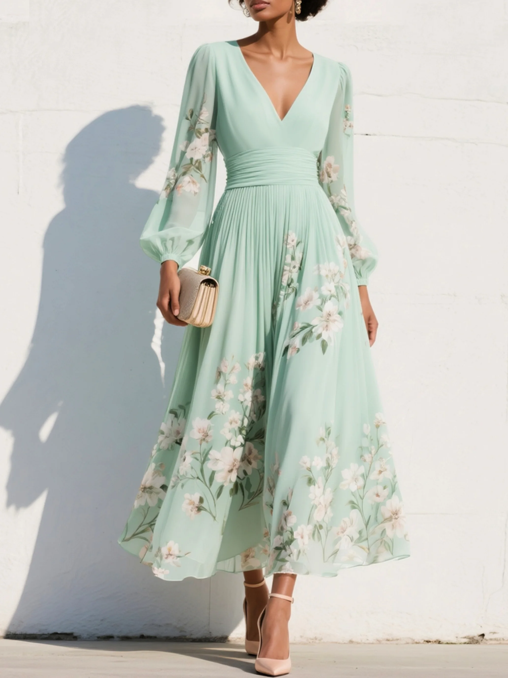 Comfortable floral midi dress women relaxed fit stylish summer look