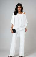 Stylish Two-Piece Set, Layered Design with Feminine Flowing Look
