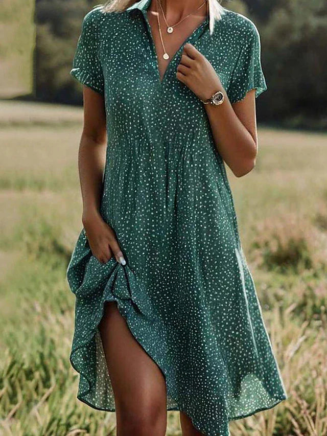 Midi Shirt Dress, Breathable Fabric with Relaxed Flowy Fit